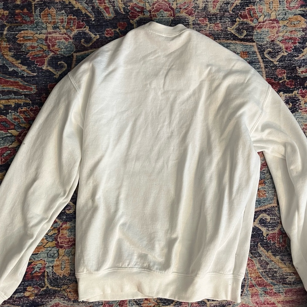 Lot of 3 Unisex Crew-neck Sweaters - White, Yellow, and Blue. Size Medium. - Picture 3 of 6